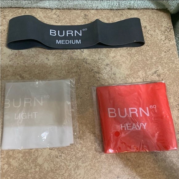 New! Burn 60 Set of 3 Resistance Bands, New in Box Exercise Training - Picture 3 of 6
